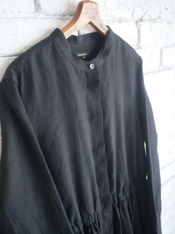 R&D.M.Co- / OLDMAN'S TAILOR DENSELY LINEN FRONT OPEN SHIRT DRESS