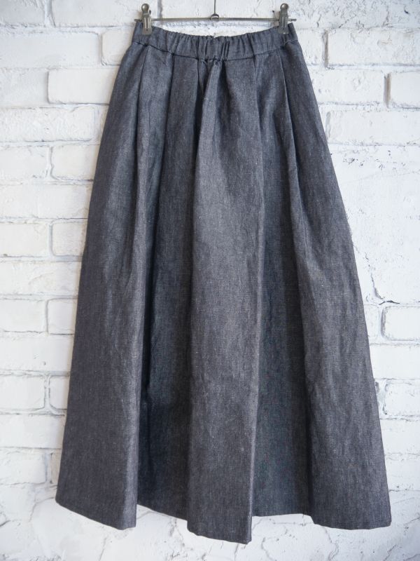 Ru0026D.M.Co- / OLDMAN'S TAILOR C.C/H TUCK LONG SKIRT アールアンドディーエムコー オールドマンズテーラー  シャンブレーコットンヘンプタックロングスカート(6704a)