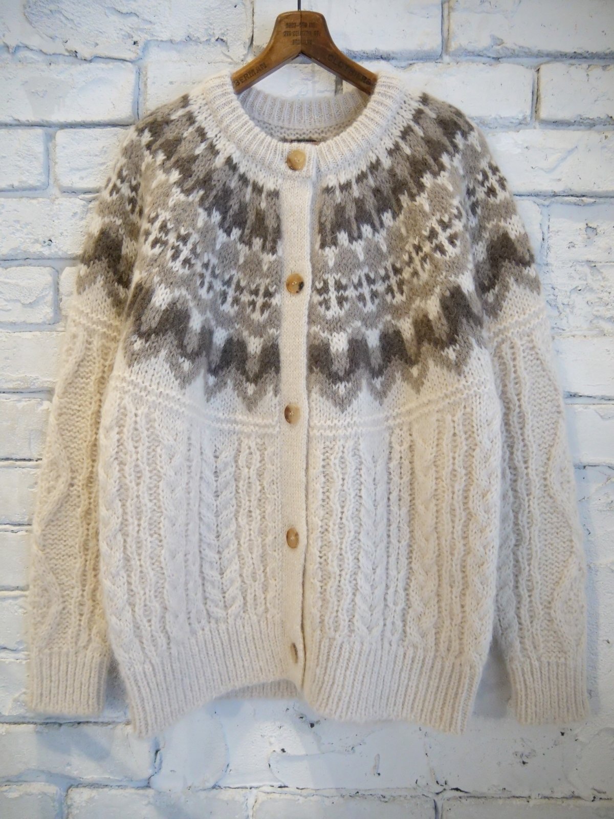 BATONER【WOMEN'S】MOHAIR NORDIC CREW CARDIGAN バトナー モヘアノルディッククルーネックカーディガン (BN-24FL-056)